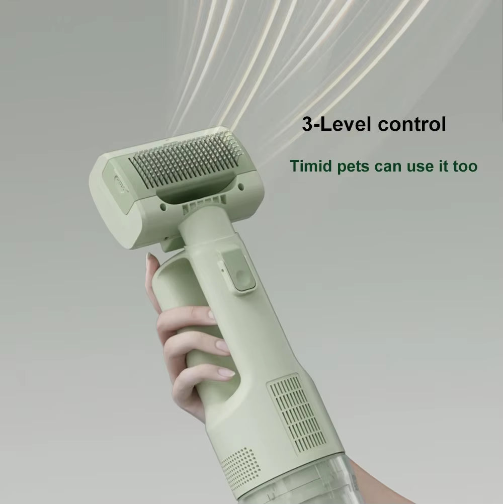 Cat Grooming Vacuum 5Brushes Pet Grooming Kit with 0.3L Hair Dust Cup Dog Vacuum Cleaner for Pets Cats Dogs Hair Vacuum Cleaner